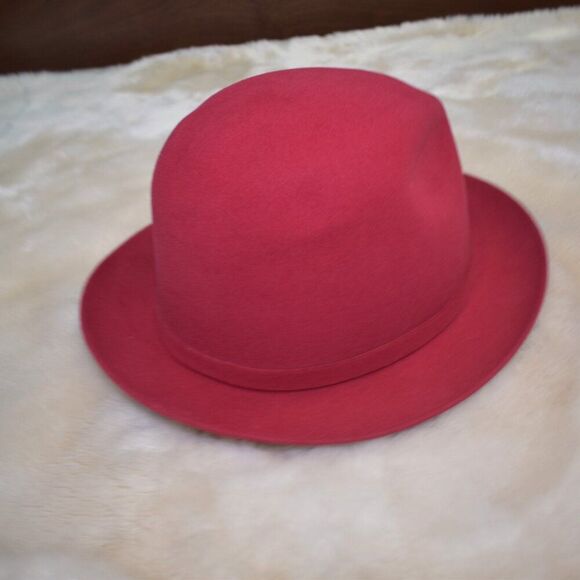 Dobbs Women’s Vintage Wool Felt Fedora Hat Size 7.5 Red Chic Designer main image 14